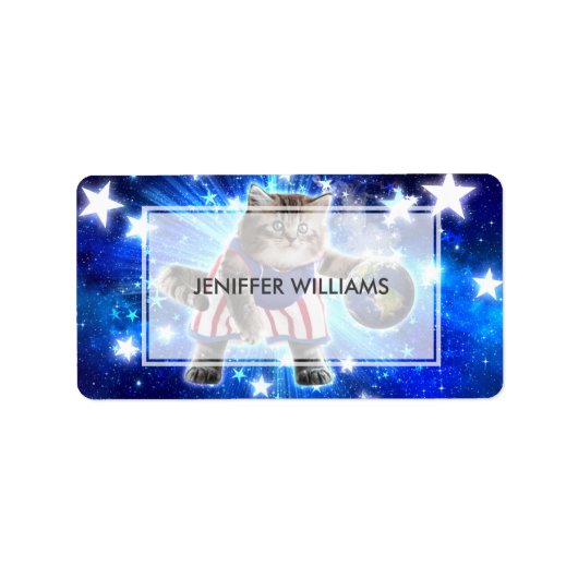 宇宙遊猫バスケットボール ラベル (正面)