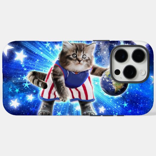 宇宙遊猫バスケットボール Case-Mate iPhoneケース (裏面 (横))