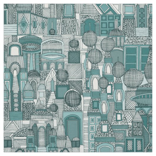 宇宙都市モノラルティール（緑がかった色） ファブリック (見本)