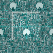 宇宙都市モノラルティール（緑がかった色） ファブリック (タイル)