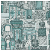 宇宙都市モノラルティール（緑がかった色） ファブリック (クローズアップ)