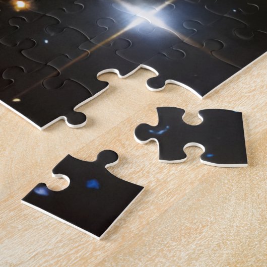 宇宙金ゴールドピンクとブルーの宇宙星わあ銀河 ジグソーパズル (側面)