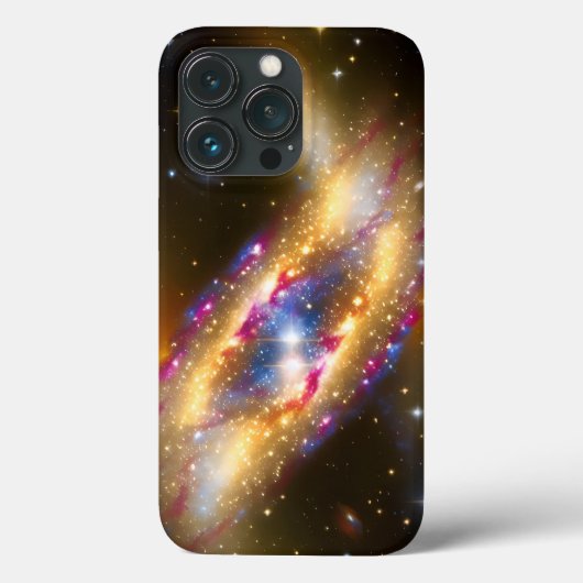 宇宙金ゴールドピンクブルー爆発する銀河 Case-Mate iPhoneケース (裏面)