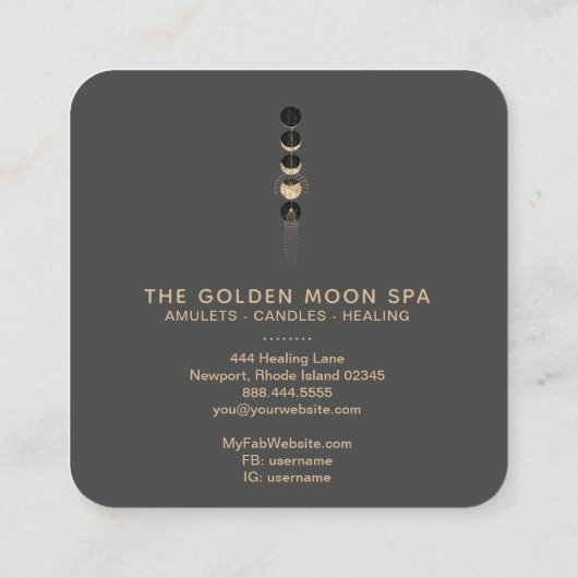 *~*宇宙金ゴールド月相グリッター宇宙 スクエア名刺 (裏面)