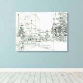 宇宙針空中コンセプトスケッチ キャンバスプリント (インサイチュ (ウッドフロア))