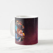 宇宙銀河の虹色モノグラム イニシャルS コーヒーマグカップ (正面左)
