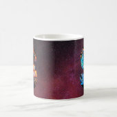 宇宙銀河の虹色モノグラム イニシャルS コーヒーマグカップ (中央)