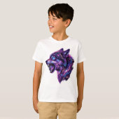 宇宙銀河オオカミの吠えるグラフィックTシャツ Tシャツ (正面フル)
