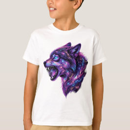 宇宙銀河オオカミの吠えるグラフィックTシャツ Tシャツ