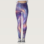 宇宙銀河スパイラル星雲アート レギンス (正面)