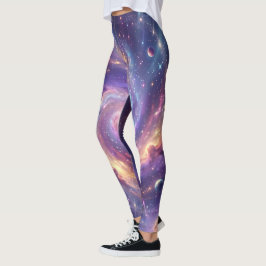 宇宙銀河スパイラル星雲アート レギンス