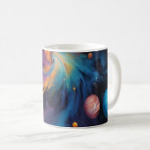 宇宙銀河星雲の水彩コーヒーマグ コーヒーマグカップ (正面右)