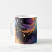宇宙銀河星雲の水彩コーヒーマグ コーヒーマグカップ (正面左)