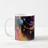 宇宙銀河星雲の水彩コーヒーマグ コーヒーマグカップ (左)