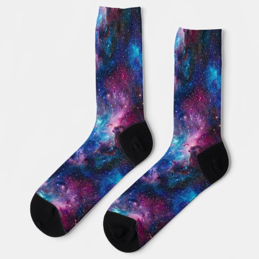 宇宙銀河星雲パターン ソックス (左)
