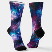 宇宙銀河星雲パターン ソックス (傾斜あり)