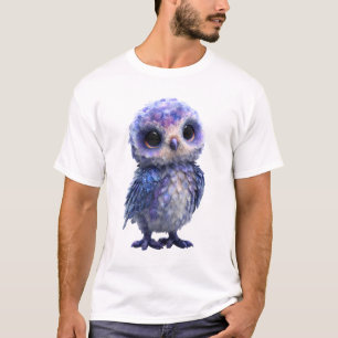 宇宙銀河星雲フクロウ男性 Tシャツ
