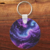 宇宙銀河星雲抽象芸術デザイン キーホルダー (正面)