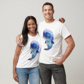 宇宙銀河水彩クジラ メンズ Tシャツ (ユニセックス)