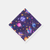 宇宙銀河系と惑星と射撃、 発砲星 スタンダードカクテルナプキン (角)