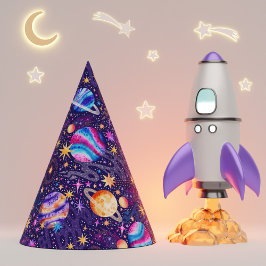 宇宙銀河系と惑星の彗星 パーティーハット