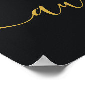 宇宙銀河系と金ゴールドスターパーソナライズされたポスター ポスター (角)