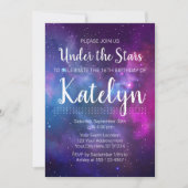 宇宙銀河系アンダーザスターズティーンエイジ誕生日 招待状 (正面)