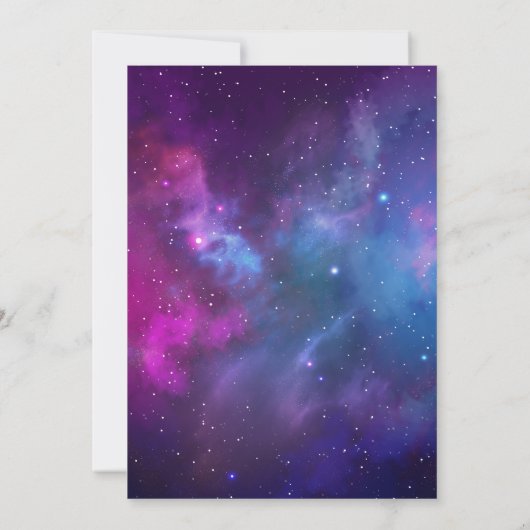 宇宙銀河系アンダーザスターズティーンエイジ誕生日 招待状 (裏面)