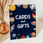 宇宙銀河系カードとギフトパーティーのサイン 台座サイン