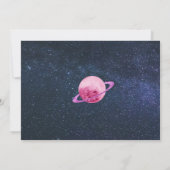 宇宙銀河系ガール第3第5第6第7第8フォト誕生日 招待状 (裏面)