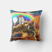 宇宙銀河系キャットライディングタイガーオンピザ クッション (裏面)