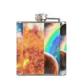 宇宙銀河系キャットライディングタイガーオンピザ フラスク (裏面)