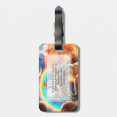 宇宙銀河系キャットライディングタイガーオンピザ ラゲッジタグ (裏面縦)