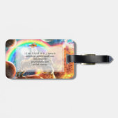 宇宙銀河系キャットライディングタイガーオンピザ ラゲッジタグ (裏面横)