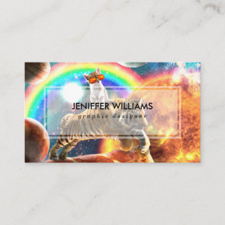 宇宙銀河系キャットライディングタイガーオンピザ 名刺