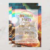 宇宙銀河系キャットライディングタイガーオンピザ 招待状 (正面/裏面)