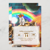 宇宙銀河系キャットライディングタイガーオンピザ 招待状 (正面/裏面)