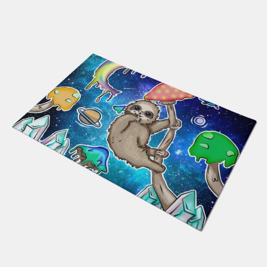 宇宙銀河系スロス宇宙キノコ風変わり結晶 ドアマット (アングル)