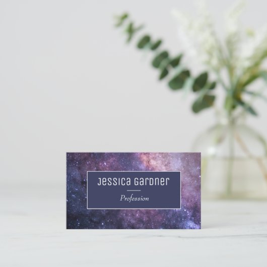 宇宙銀河系ダークパープルエレガントモダン 名刺 (スタンド正面)
