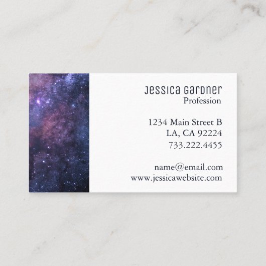 宇宙銀河系ダークパープルエレガントモダン 名刺 (裏面)