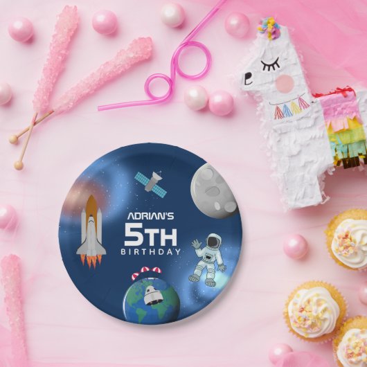 宇宙銀河系テーマ誕生日会 ペーパープレート (パーティー)