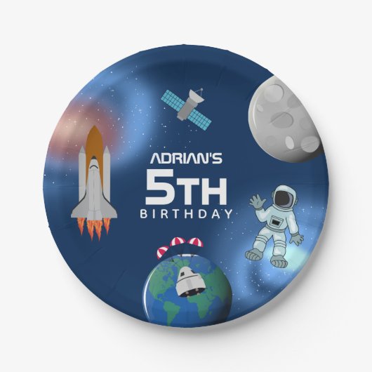 宇宙銀河系テーマ誕生日会 ペーパープレート (正面)