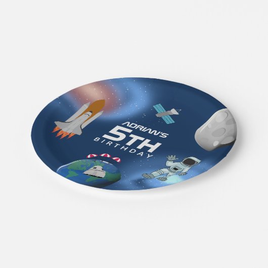宇宙銀河系テーマ誕生日会 ペーパープレート (アングル)