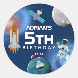 宇宙銀河系テーマ誕生日会 ラウンドシール