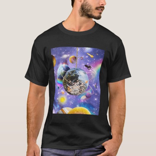 宇宙銀河系ディスコボール Tシャツ (正面)