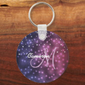 宇宙銀河系バラ金ゴールドグリッタースパークリモノグラム キーホルダー (裏面)
