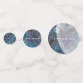 宇宙銀河系パーティー水色パーソナライズされた コンフェッティ (裏面)