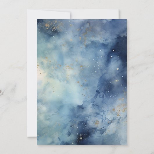 宇宙銀河系ファーストのまわりにトリップザサン誕生日 招待状 (裏面)