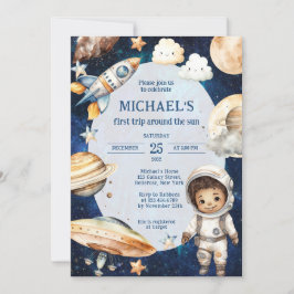 宇宙銀河系ファーストのまわりにトリップザサン誕生日 招待状