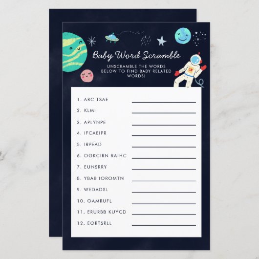 宇宙銀河系ベビーワードスクランブルゲーム (正面/裏面)